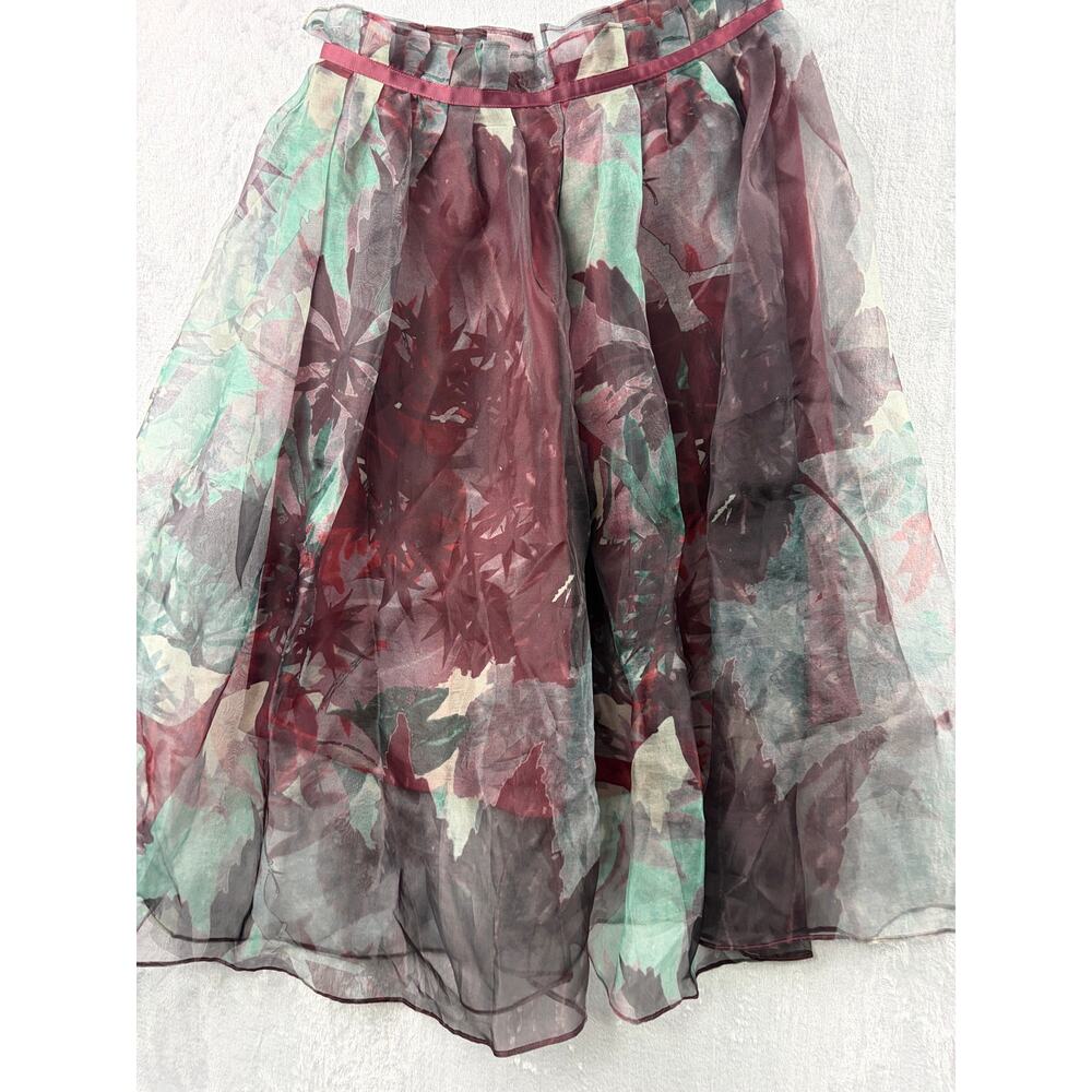 Peruvian Connection Sheer Floral Flowy Skirt - Multi Color - Size 4 - Picture 4 of 9
